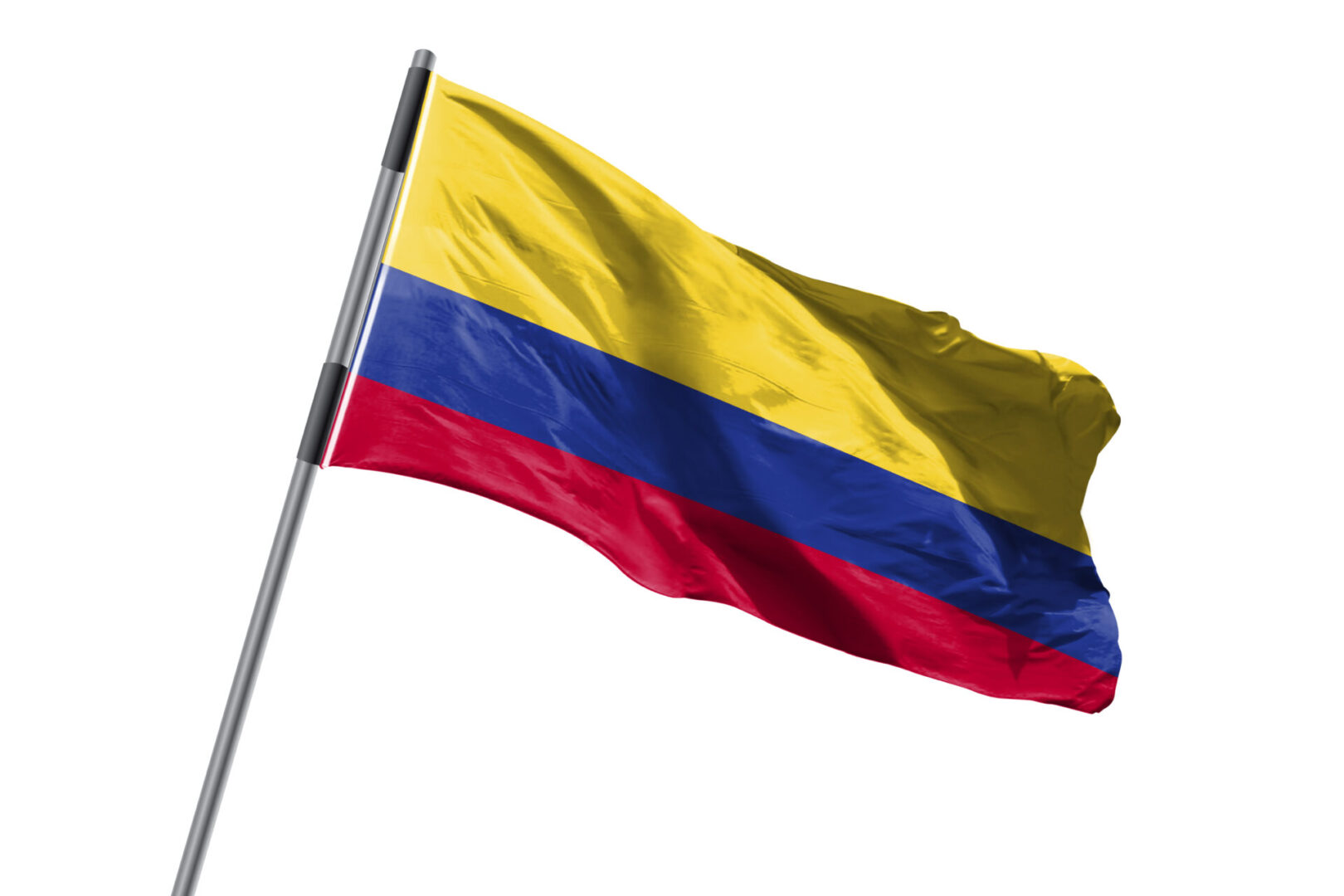 Colombia,Flag,Waving,Against,White,Background,Stock,Image